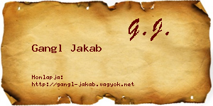 Gangl Jakab névjegykártya